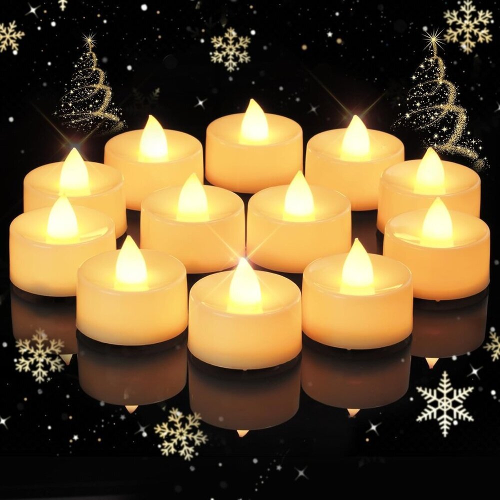 12/24/50/100/150 Pack Battery Operated Tea Lights Candles, Fake Tealights Candle